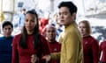 Zoe Saldana and John Cho in Star Trek Beyond.