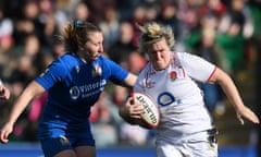 Marlie Packer (right) makes a break for England. 