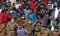 Sri Lankan university students taking part in a protest in May calling for President Gotabaya Rajapaksa to step down. 