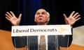 Liberal Democrat leader Sir Vince Cable delivers his keynote conference speech in Bournemouth