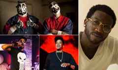 Composite of Insane Clown Posse, Gucci Mane, Jay Z and the RZA of Wu Tang Clan