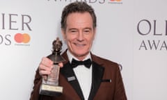 Bryan Cranston, winner of best actor (for Network), at the Olivier awards