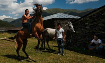 Tushetian man on horse