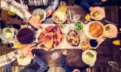 Room for everyone: a traditional Christmas dinner with all the family round the table.