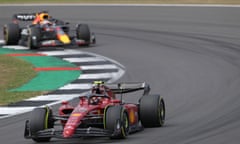 Ferrari's Carlos Sainz on his way to winning this year’s British Grand Prix.
