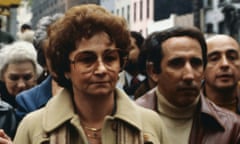 Juanita Castro Marching with Demonstrators<br>(Original Caption) Juanita Castro, younger sister of Cuban President, Fidel Castro, joins an anti-Castro demonstration at the United Nations as the Cuban president was addressing the U.N. Miss Castro, who lives in exile in Miami, Florida, told the cheering crowd, "We will continue our struggle for justice and liberty. All humanity who loves liberty and justice and human rights supports our cause."