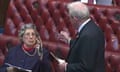 Baroness Trumpington death<br>Screengrab taken from Parliament TV in November 2011 of Baroness Trumpington when she was caught on camera in the Lords chamber flicking a V-sign at a fellow Tory peer over what she perceived as a rude remark about her age. Baroness Trumpington, a Bletchley Park code-breaker, has died at the age of 96, her son has said. PRESS ASSOCIATION Photo. Picture date: Tuesday November 25, 2014. See PA story DEATH Trumpington. Photo credit should read: PA Wire