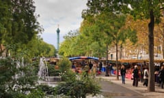 The Bastille Food Market in Paris, France