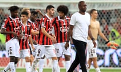 FBL-FRA-LIGUE1-NICE-REIMS<br>Nice’s French coach Patrick Vieira reacts at the end of the French L1 football match Nice vs Reims on August 11, 2018 at the Allianz Riviera Stadium in Nice, southeastern France. (Photo by VALERY HACHE / AFP)VALERY HACHE/AFP/Getty Images