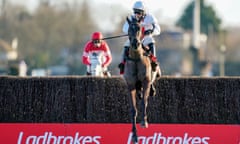 Nube Negra beat favourite Altior into second in the Desert Orchid Chase at Kempton.