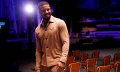 BESTPIX: Saturday Night Live - Season 48<br>SATURDAY NIGHT LIVE -- Michael B. Jordan, Lil Baby Episode 1837 Pictured: Host Michael B. Jordan in Studio 8H during Promos on Tuesday, January 24, 2023 -- (Photo by: Rosalind OConnor/NBC via Getty Images)