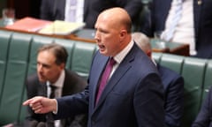 Peter Dutton in parliament in 2019.