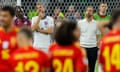 Harry Kane and Gareth Southgate cut dejected figures following England’s defeat by Spain