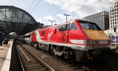 A Virgin East Coast train at King’s Cross station in London.
