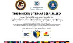 The homepage of the Silk Road 2.0 site after it was closed by US authorities in 2014