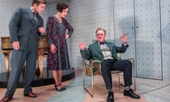 Kevin Bishop (Jerry Hyland), Claudie Blakley (May Daniels) and Harry Enfield (Glogauer) in Once In A Lifetime by Moss Hart and George S. Kaufman @ Young Vic. Directed by Richard Jones. (Opening 06-12-16) ©Tristram Kenton 12/16 (3 Raveley Street, LONDON NW5 2HX TEL 0207 267 5550 Mob 07973 617 355)email: tristram@tristramkenton.com