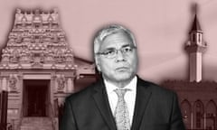 Composite of Warren Mundine, Lakemba Mosque and the Hindu temple in Parramatta