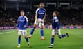 Omari Hutchinson (centre) celebrates after scoring one of 10 league goals he got on loan at Ipswich to help them win promotion.