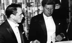 Frank Sinatra and John F Kennedy at Kennedy's inaugural ball in January 1961