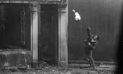 A petrol bomb being thrown during the battle of the Bogside in Derry, 1969.