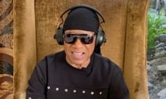 Stevie Wonder appearing on American Idol in May 2020.