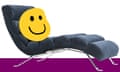 Composite of a yellow smiley face on a therapist's couch