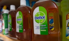 Dettol bottles in a shop