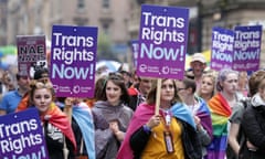 A trans rights protest in Glasgow in 2017