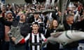 Grimsby fans with their inflatable fish at their side's FA Cup quarter-final