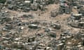Aerial view of a destroyed section of the Jenin refugee camp