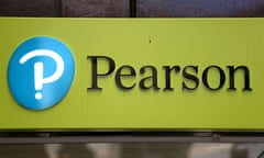 The Pearson logo on a sign outside its London office