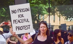 Protesters gather as climate activists are given jail sentences on 18 July 2024