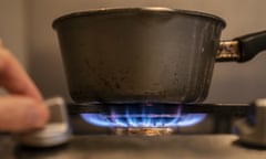 A saucepan on a gas hob