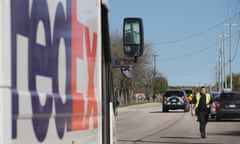 Packages Explodes At Shipping Facility Outside Of San Antonio, As Austin Area Has Been Targeted By Serial Package Bomber<br>SCHERTZ, TX - MARCH 20:  A police officer blocks a road outside a FedEx facility following an explosion on March 20, 2018 in Schertz, Texas. A package exploded while being transported on a conveyor shortly after midnight this morning causing minor injuries to one person. The explosion is believed to be related to several recent package bombs that have been detonated in Austin, Texas, about an hour's drive from Schertz.  (Photo by Scott Olson/Getty Images)