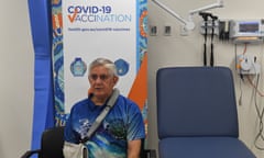 Minister for Indigenous Australians Ken Wyatt after receiving the Covid-19 vaccine at the Winnunga Nimmityjah Aboriginal Health and Community Service in Canberra, Wednesday, March 24, 2021. (AAP Image/Mick Tsikas) NO ARCHIVING