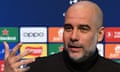 Pep Guardiola discusses the influence of Terry Venables at Barcelona during a press conference