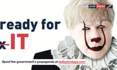 A Boris Johnson clown in the style of the horror film It.