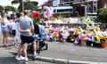 Floral tributes to the victims of the knife attack in Southport, Merseyside, on 31 July 2024.