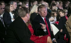 National Christmas Tree Lit In Washington<br>U.S. President Donald Trump and first lady Melania Trump speak with National Park Service Acting Director Michael Reynolds, during the lighting ceremony for the 2017 National Christmas Tree on the Ellipse near the White House, on November 30, 2017 in Washington, D.C. Photo by Al Drago/UPIPHOTOGRAPH BY UPI / Barcroft Images