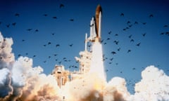 The space shuttle Challenger lifts off on 28 January 1986.