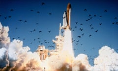 The space shuttle Challenger lifts off Pad 39B at Kennedy Space Center, Florida, 28 January 1986.