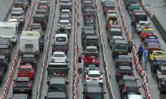 Cars queuing at Dover on Thursday. Port officials said they had held an ‘urgent review’ in an effort to avoid a repeat of last weekend’s delays.