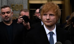 Ed Sheeran outside court in Manhattan.