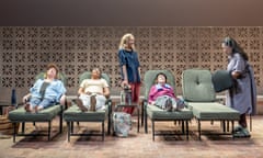 Kristine Nielsen (Ginnie), Brenda Pressley (Elaine), Christina Kirk (Sofi), Marylouise Burke (Eileen) and Mia Katigbak (Yvette) in Infinite Life at the National Theatre