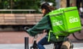 UberEats courier on a bike