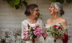 Tricia and Cynthia photographed on their wedding day. For Guardian Australia same-sex marriage feature