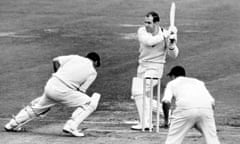 Cricket - The Ashes - Fourth Test - England v Australia - Old Trafford - Fifth Day<br>Colin McDonald, Australia, sweeps a ball from Tony Lock for 4.