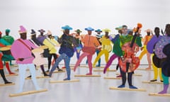 An installation view of Lubaina Himid’s Naming the Money (2004) at Spike Island, Bristol, in 2017. Her work is now on display at the Royal Academy.