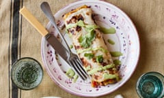 Rukmini Iyer's Roll-up masala omelette with coriander and peanut chutney.