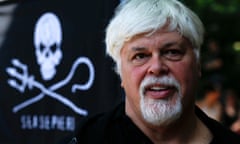 Paul Watson, then founder and President of the animal rights and environmental Sea Shepherd Conservation, attends a demonstration in Germany, on May 23, 2012